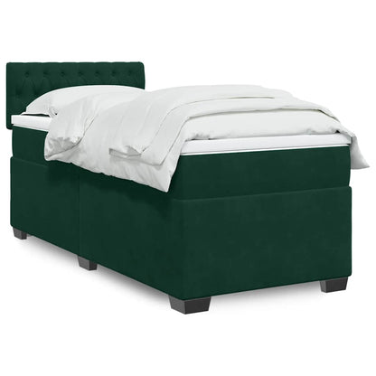 Giroletto a Molle con Materasso Verde Scuro 100x200 cm Velluto | homemem39
