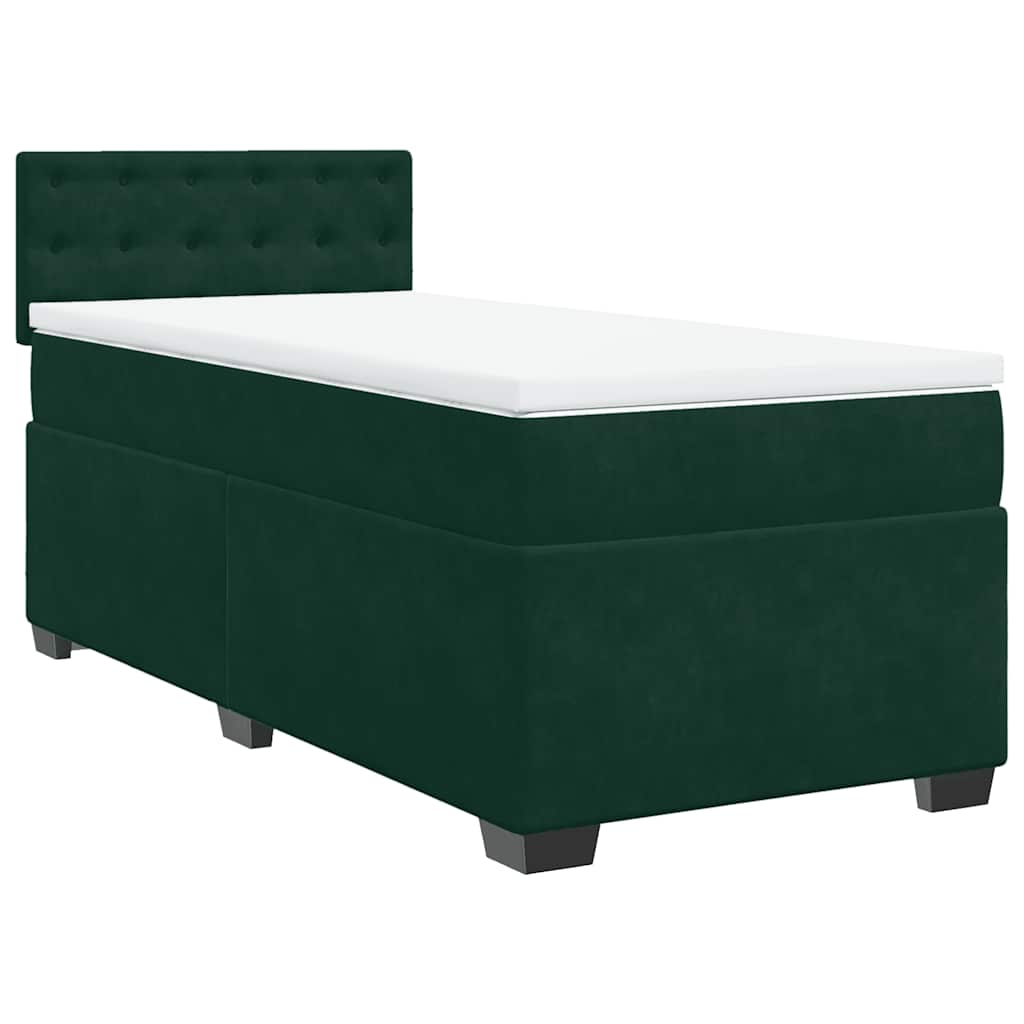 Giroletto a Molle con Materasso Verde Scuro 100x200 cm Velluto | homemem39