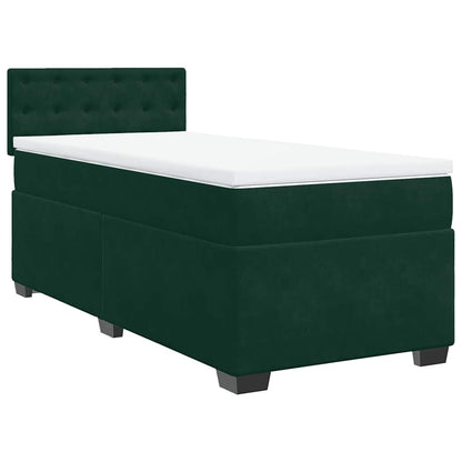 Giroletto a Molle con Materasso Verde Scuro 100x200 cm Velluto | homemem39