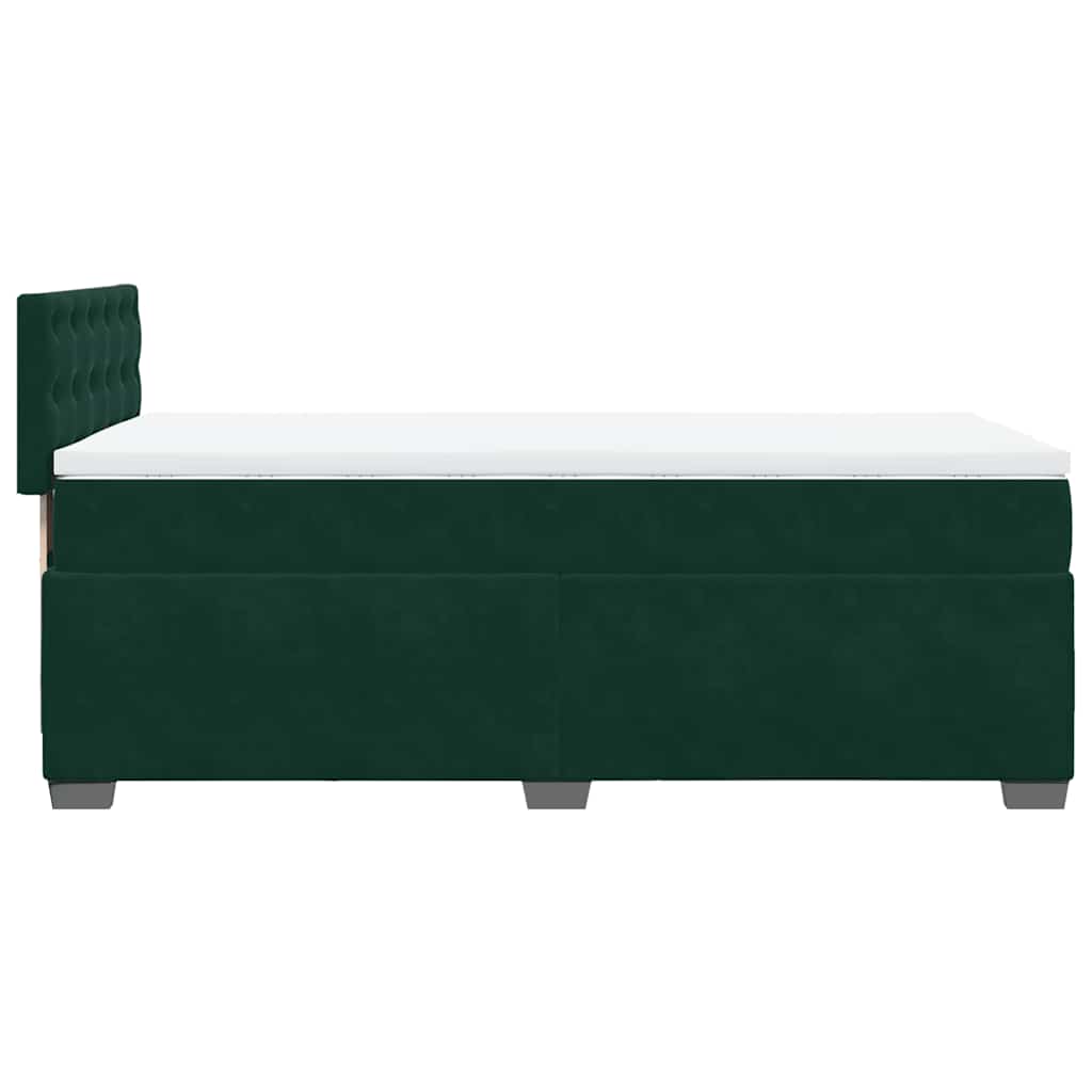 Giroletto a Molle con Materasso Verde Scuro 100x200 cm Velluto | homemem39