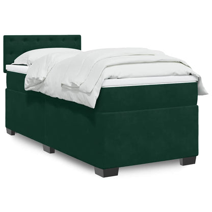 Giroletto a Molle con Materasso Verde Scuro 100x200 cm Velluto | homemem39