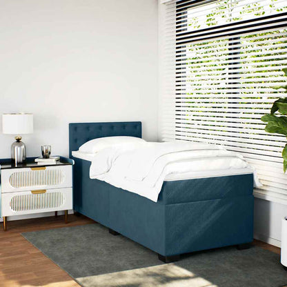 Giroletto a Molle con Materasso Blu Scuro 100x200 cm in Velluto | homemem39