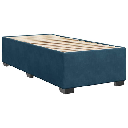 Giroletto a Molle con Materasso Blu Scuro 100x200 cm in Velluto | homemem39
