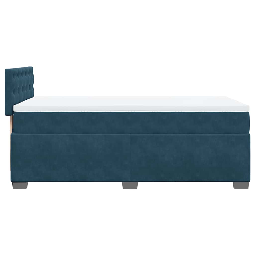 Giroletto a Molle con Materasso Blu Scuro 100x200 cm in Velluto | homemem39