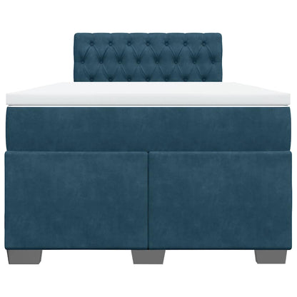 Giroletto a Molle con Materasso Blu Scuro 120x190 cm in Velluto | homemem39
