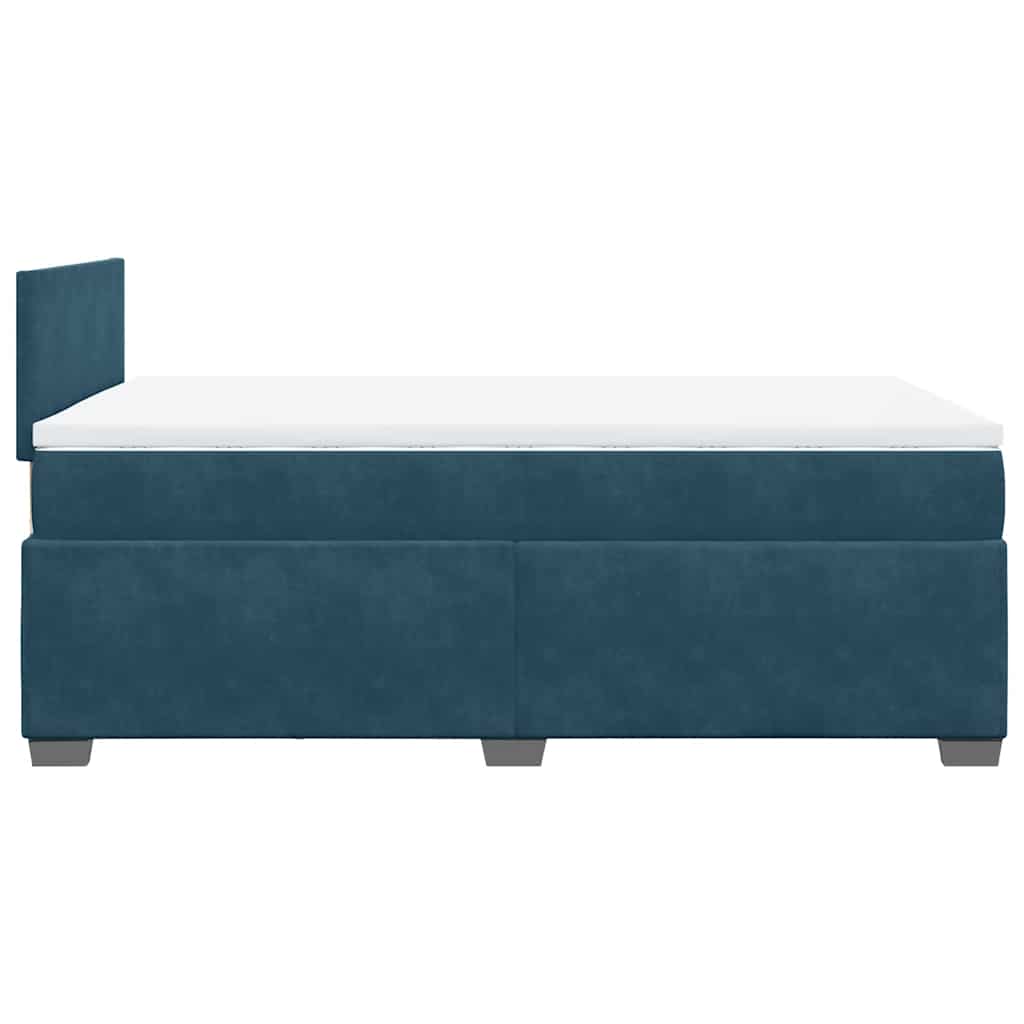 Giroletto a Molle con Materasso Blu Scuro 120x200 cm in Velluto | homemem39