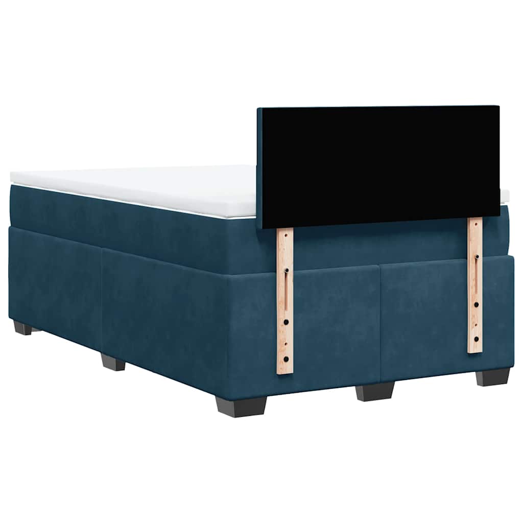 Giroletto a Molle con Materasso Blu Scuro 120x200 cm in Velluto | homemem39