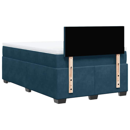 Giroletto a Molle con Materasso Blu Scuro 120x200 cm in Velluto | homemem39