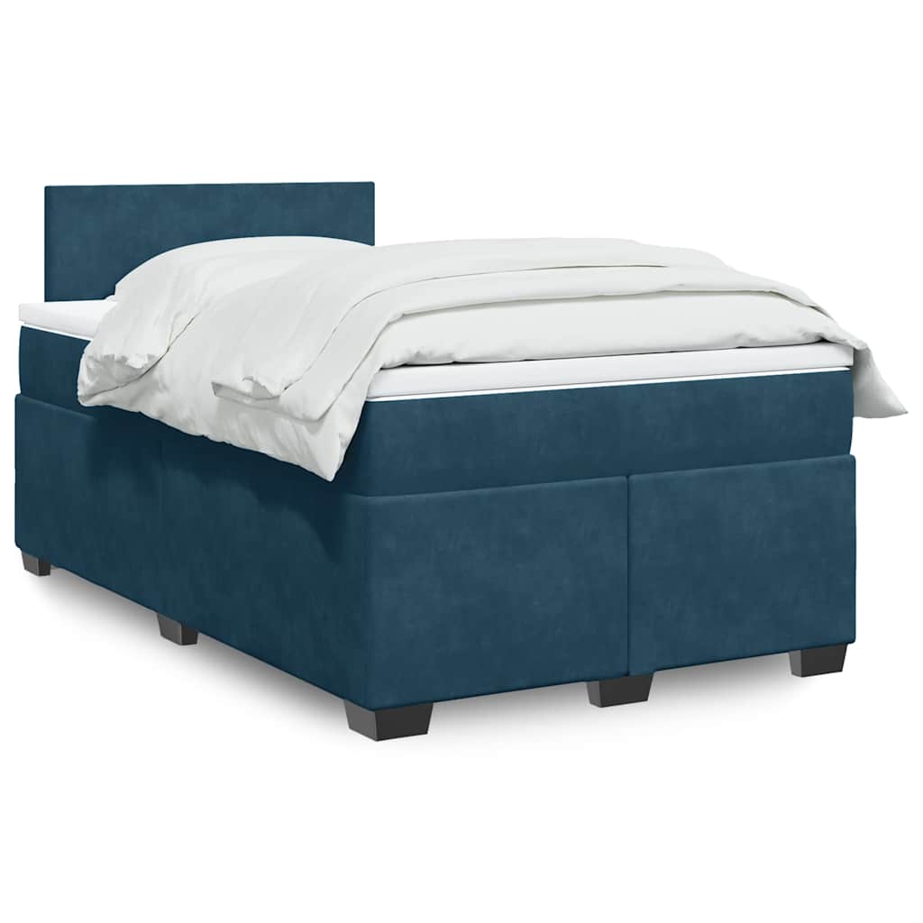 Giroletto a Molle con Materasso Blu Scuro 120x200 cm in Velluto | homemem39