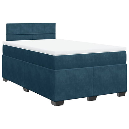 Giroletto a Molle con Materasso Blu Scuro 120x200 cm in Velluto | homemem39