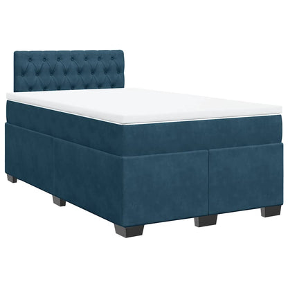 Giroletto a Molle con Materasso Blu Scuro 120x200 cm in Velluto | homemem39