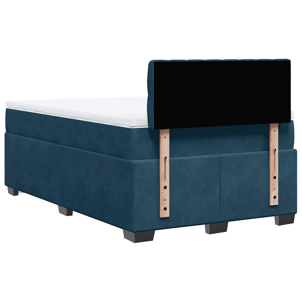 Giroletto a Molle con Materasso Blu Scuro 120x200 cm in Velluto | homemem39