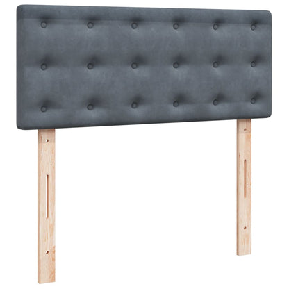 Giroletto a Molle con Materasso Grigio Scuro 120x200 cm Velluto - homemem39