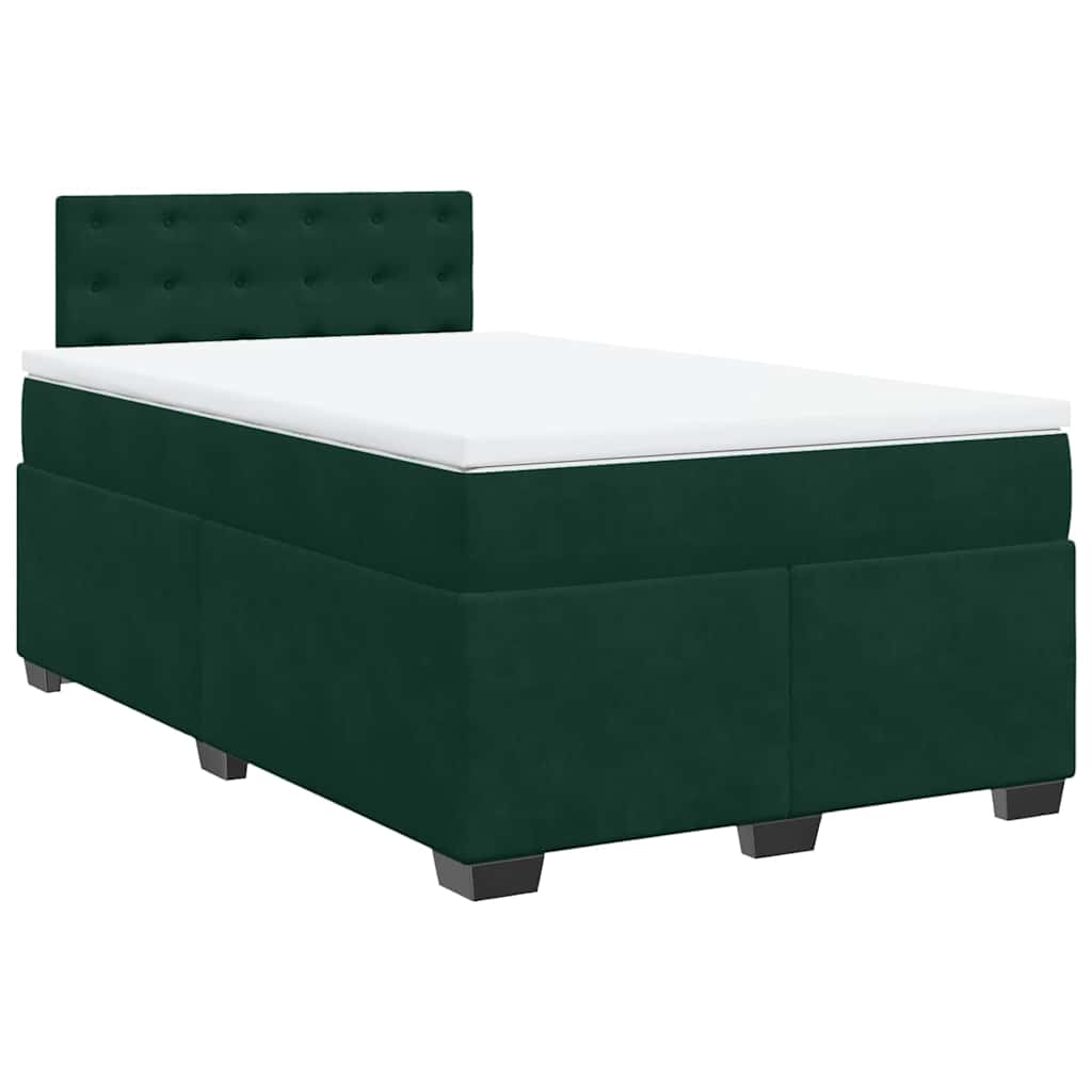 Giroletto a Molle con Materasso Verde Scuro 120x200 cm Velluto | homemem39