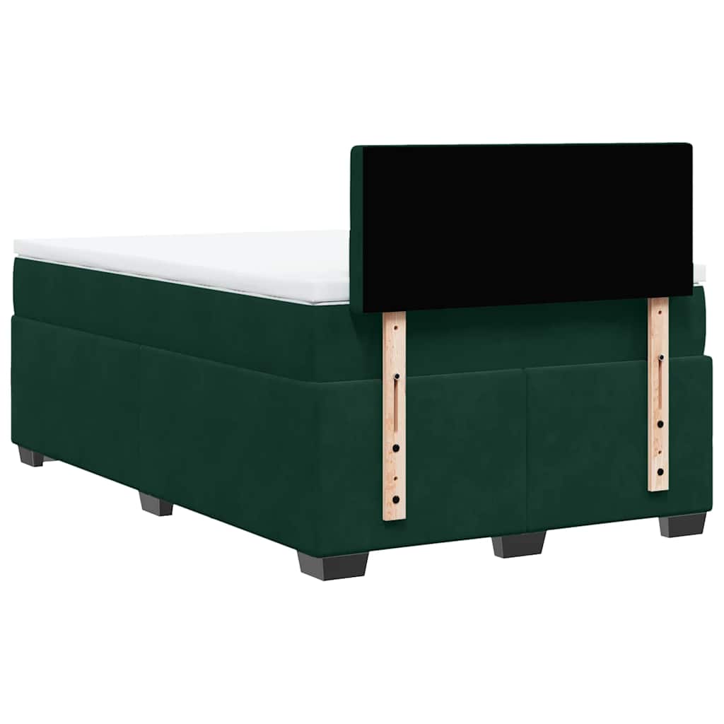 Giroletto a Molle con Materasso Verde Scuro 120x200 cm Velluto | homemem39
