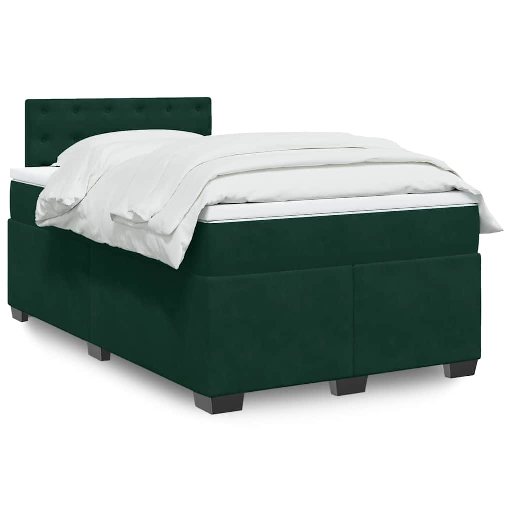 Giroletto a Molle con Materasso Verde Scuro 120x200 cm Velluto | homemem39