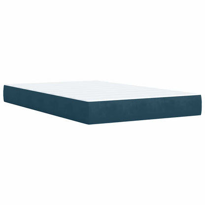 Giroletto a Molle con Materasso Blu Scuro 120x200 cm in Velluto | homemem39