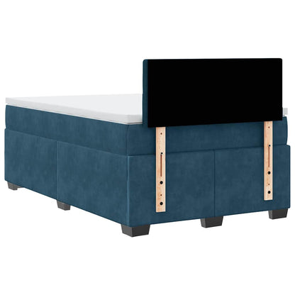 Giroletto a Molle con Materasso Blu Scuro 120x200 cm in Velluto | homemem39