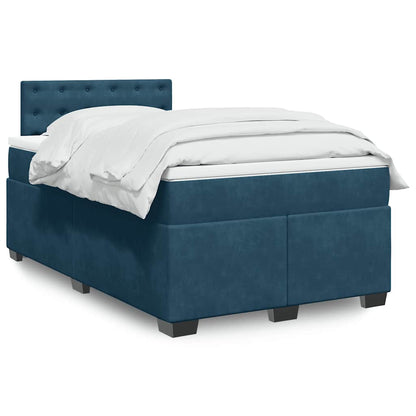 Giroletto a Molle con Materasso Blu Scuro 120x200 cm in Velluto | homemem39