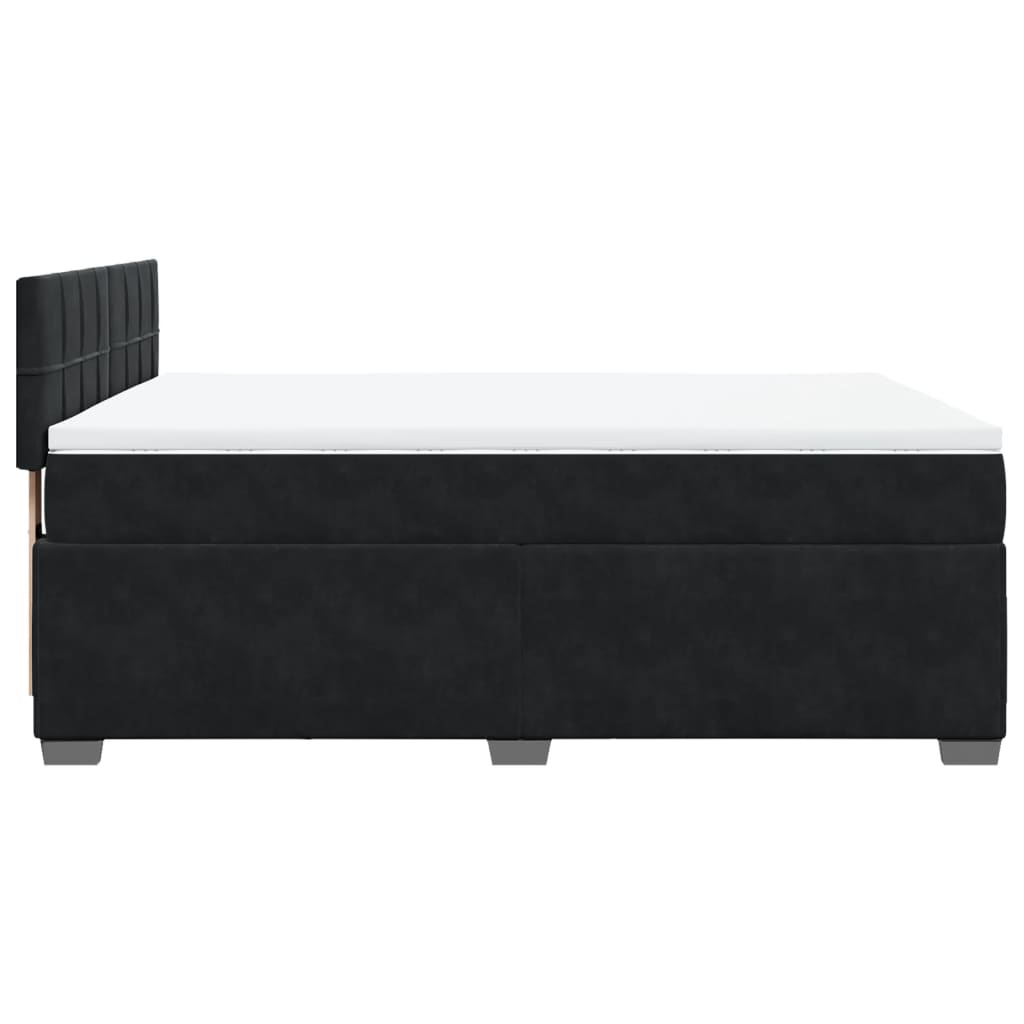 Giroletto a Molle con Materasso Nero 140x190 cm in Velluto | homemem39