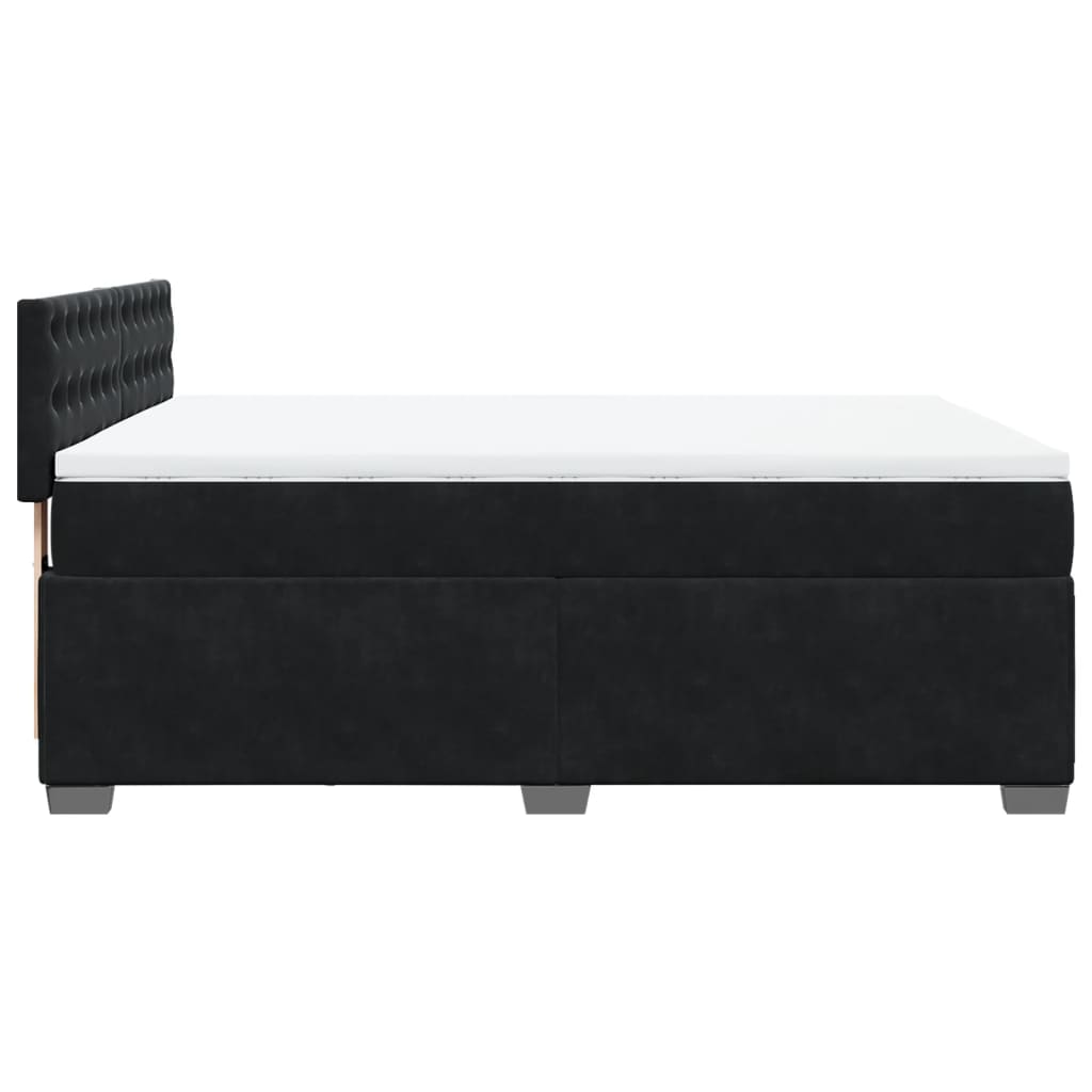 Giroletto a Molle con Materasso Nero 140x190 cm in Velluto | homemem39