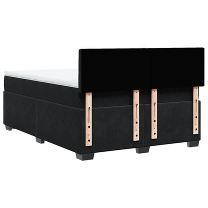 Giroletto a Molle con Materasso Nero 140x190 cm in Velluto | homemem39
