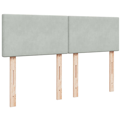 Giroletto a Molle con Materasso Grigio Chiaro 140x200cm Velluto - homemem39