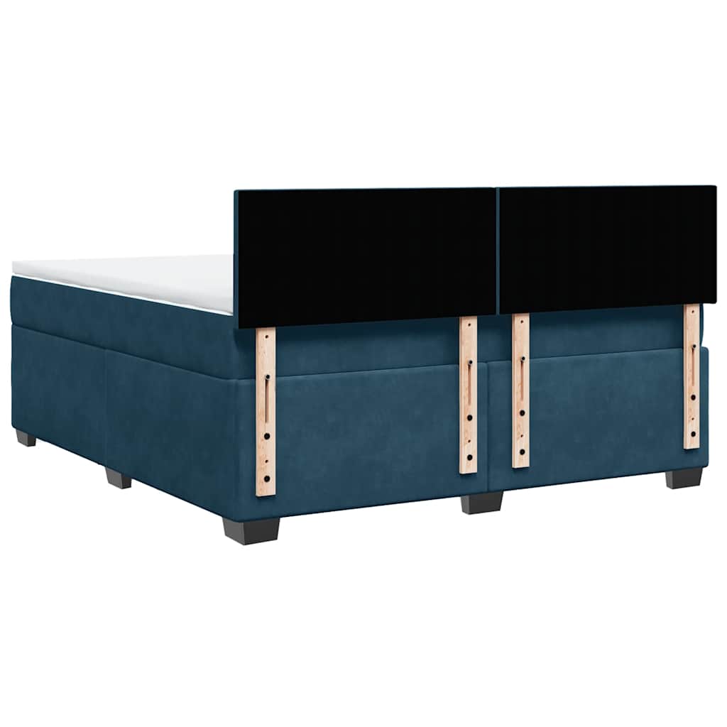 Giroletto a Molle con Materasso Blu 180x200 cm in Velluto