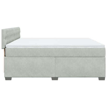 Giroletto a Molle con Materasso Grigio Chiaro 180x200cm Velluto - homemem39