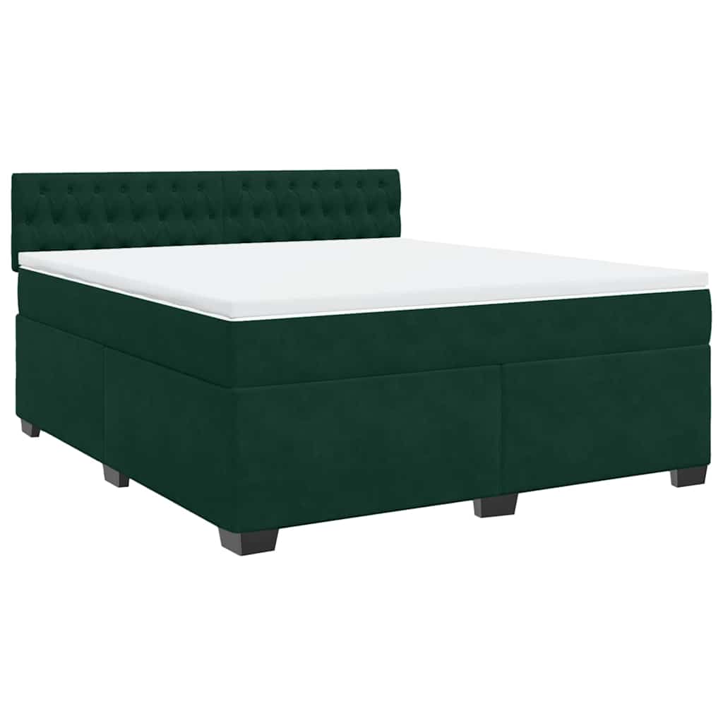 Giroletto a Molle con Materasso Verde Scuro 180x200 cm Velluto | homemem39