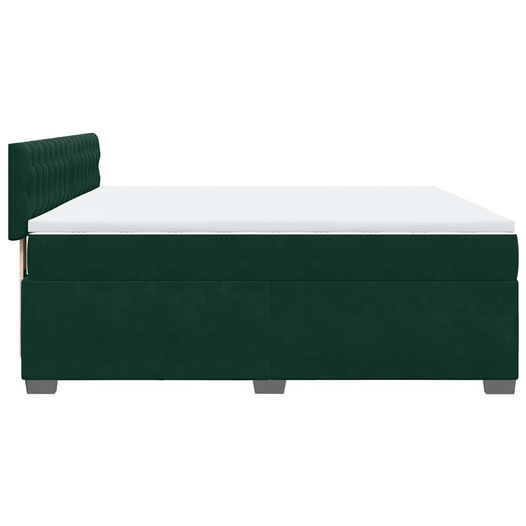 Giroletto a Molle con Materasso Verde Scuro 180x200 cm Velluto | homemem39