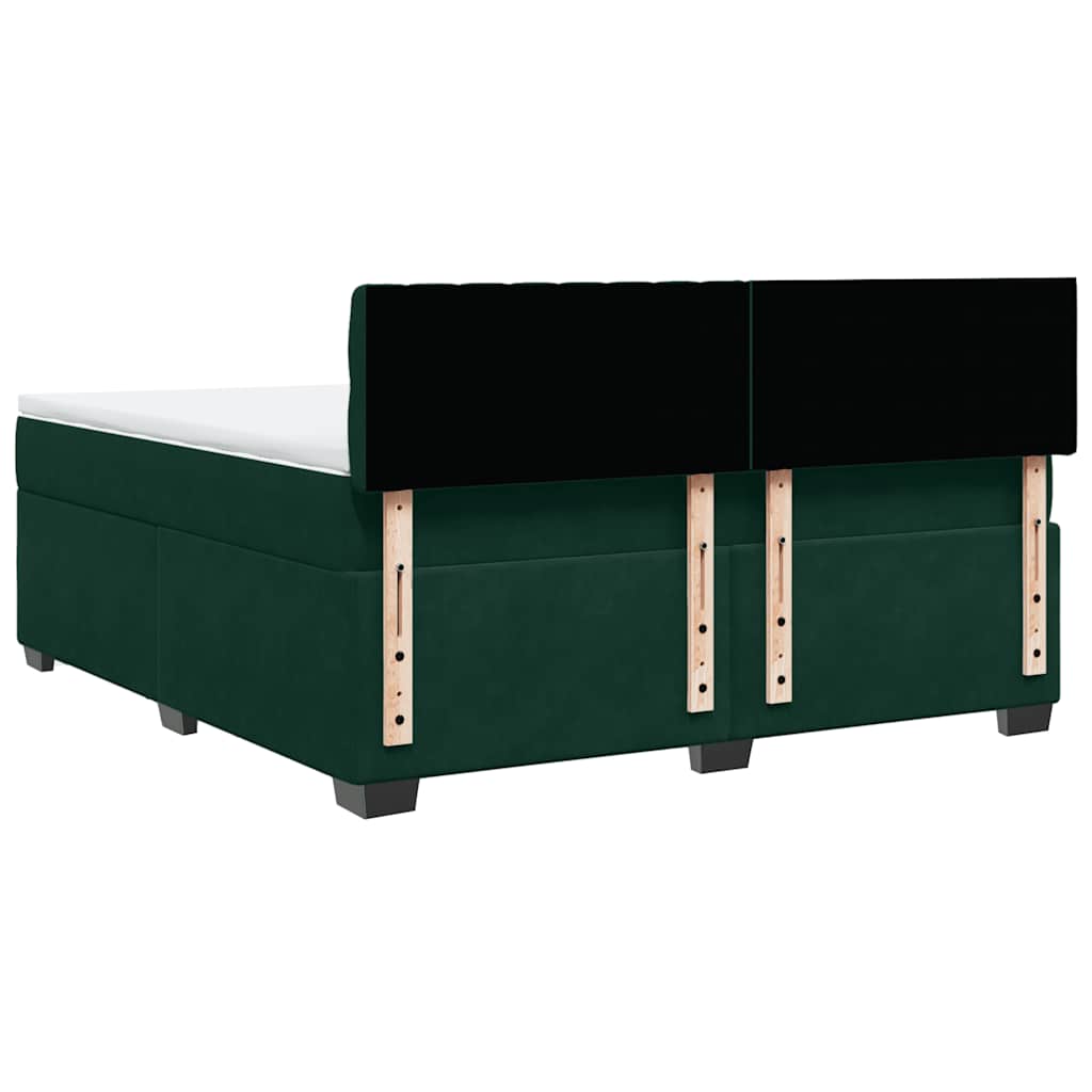 Giroletto a Molle con Materasso Verde Scuro 180x200 cm Velluto | homemem39