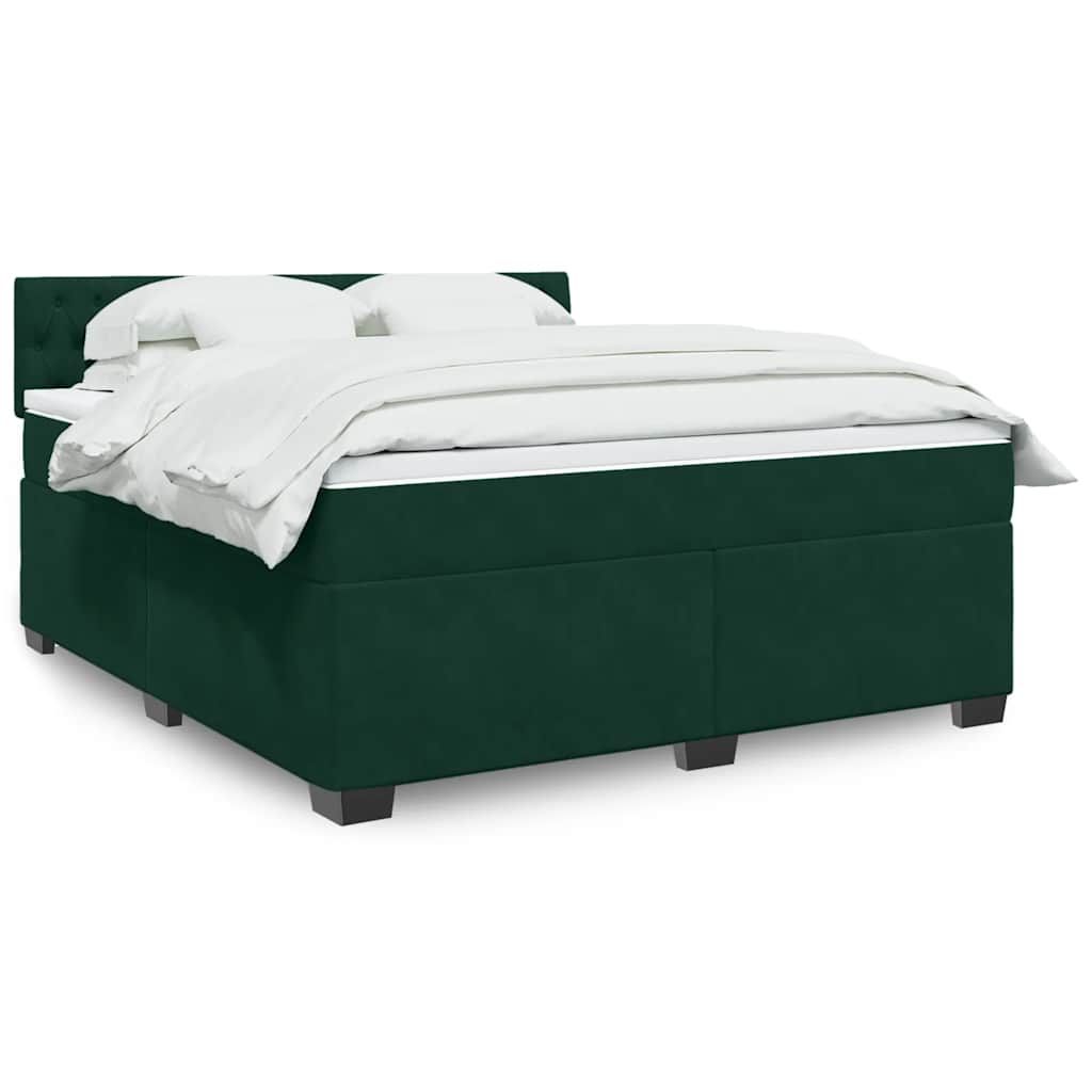 Giroletto a Molle con Materasso Verde Scuro 180x200 cm Velluto | homemem39