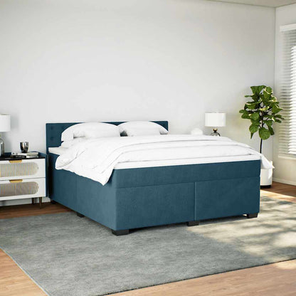 Giroletto a Molle con Materasso Blu 180x200 cm in Velluto | homemem39