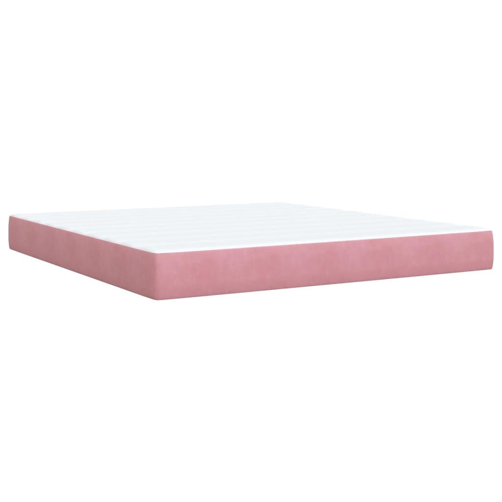 Giroletto a Molle con Materasso Rosa 180x200 cm in Velluto | homemem39
