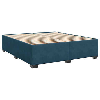 Giroletto a Molle con Materasso Blu Scuro 200x200 cm in Velluto | homemem39