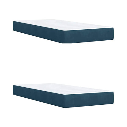 Giroletto a Molle con Materasso Blu Scuro 200x200 cm in Velluto | homemem39