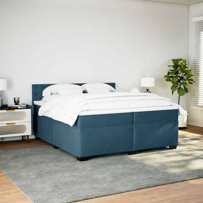 Giroletto a Molle con Materasso Blu 200x200 cm in Velluto | homemem39