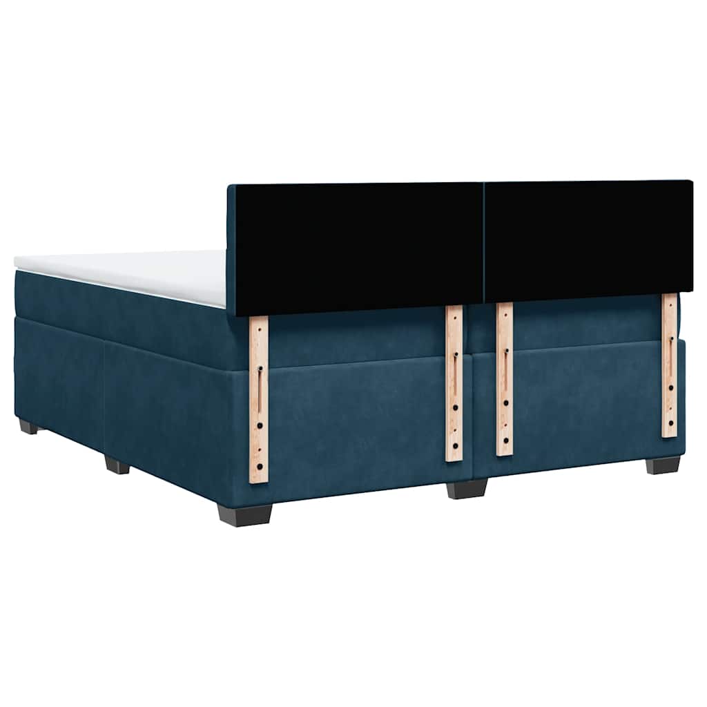 Giroletto a Molle con Materasso Blu 200x200 cm in Velluto | homemem39