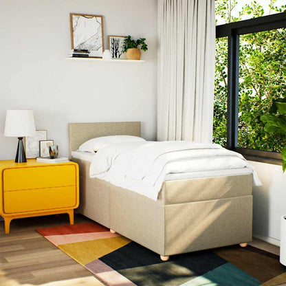 Giroletto a Molle con Materasso Crema 80x200 cm inTessuto - homemem39