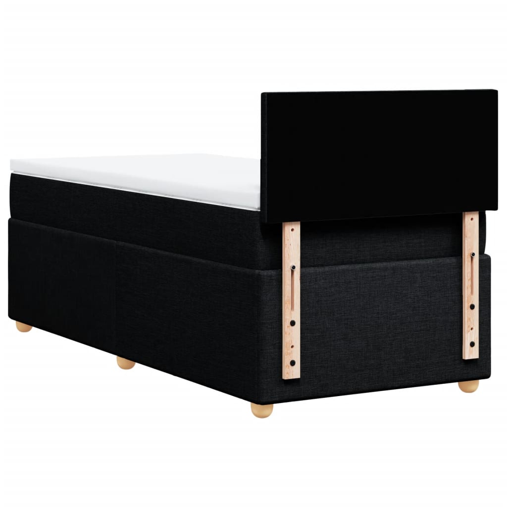 Giroletto a Molle con Materasso Nero 90x190 cm in Tessuto | homemem39