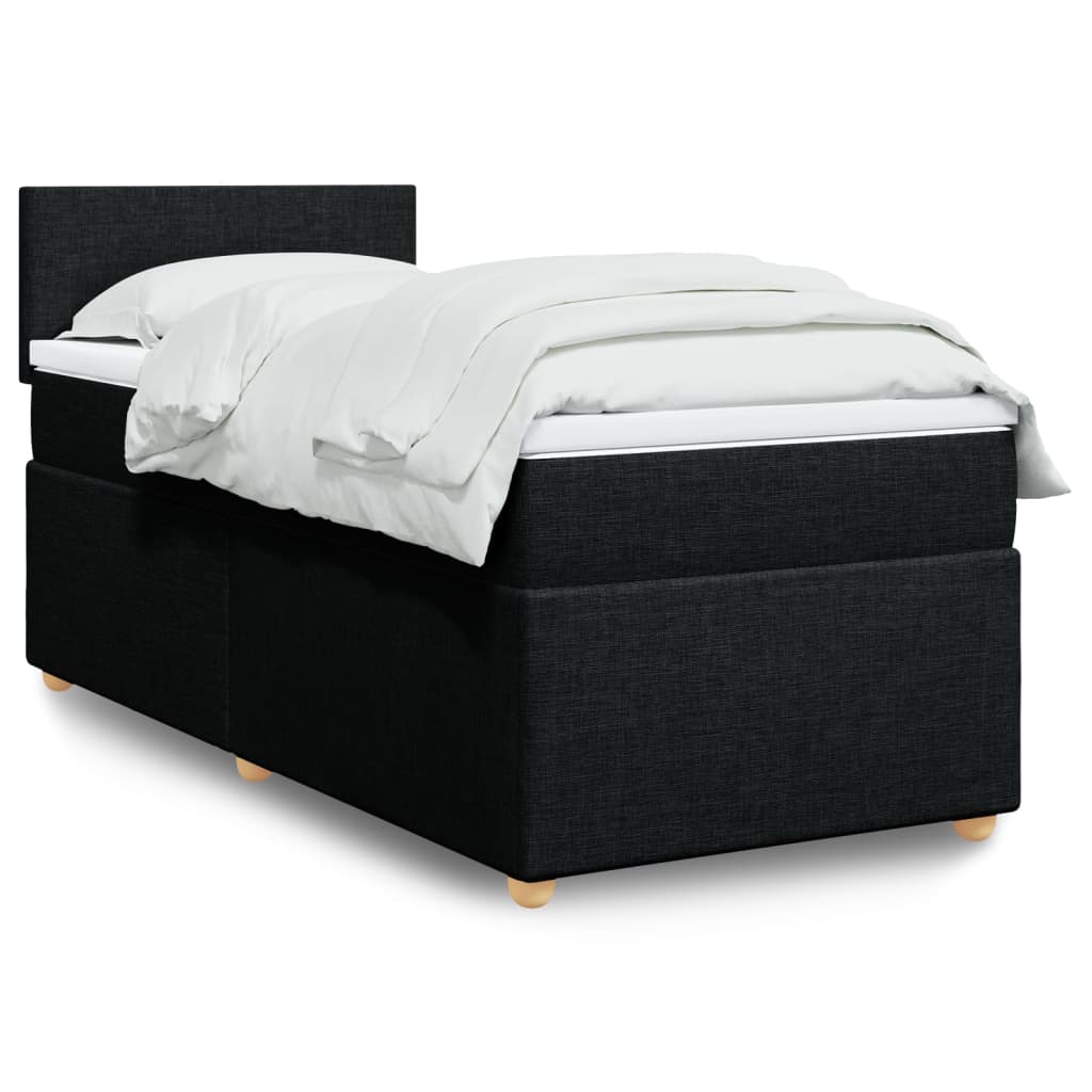 Giroletto a Molle con Materasso Nero 90x190 cm in Tessuto | homemem39
