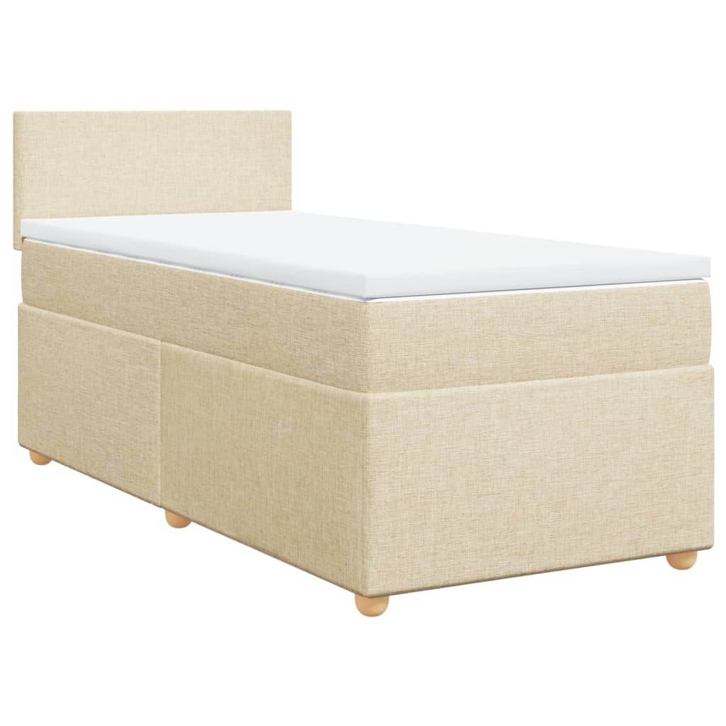 Giroletto a Molle con Materasso Crema 90x190 cm in Tessuto | homemem39