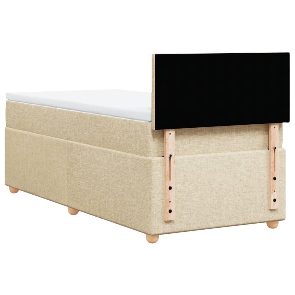 Giroletto a Molle con Materasso Crema 90x190 cm in Tessuto | homemem39