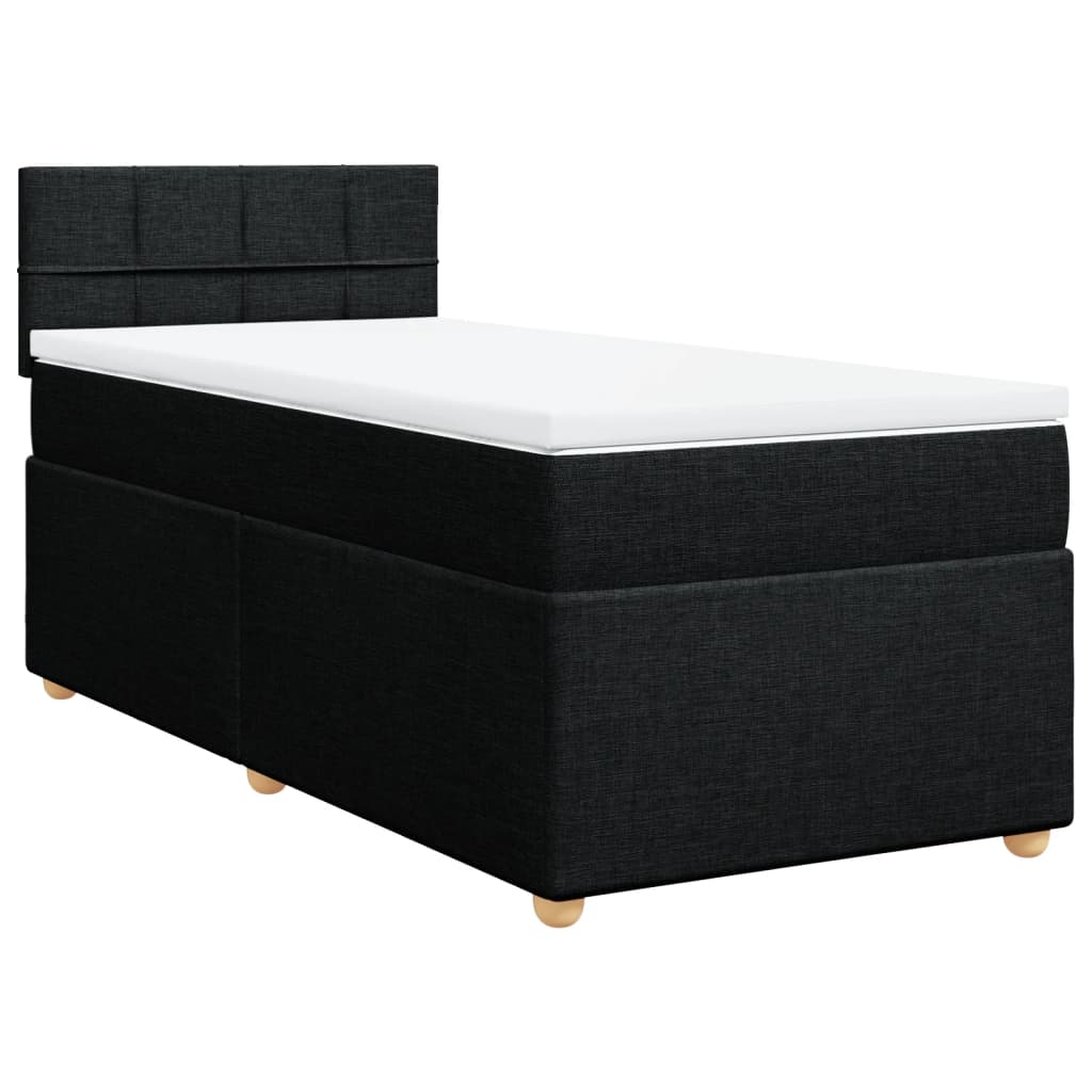 Giroletto a Molle con Materasso Nero 90x190 cm in Tessuto | homemem39