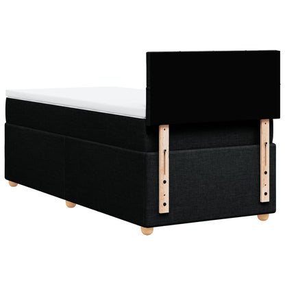 Giroletto a Molle con Materasso Nero 90x190 cm in Tessuto | homemem39