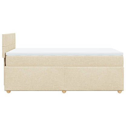 Giroletto a Molle con Materasso Crema 90x190 cm in Tessuto | homemem39