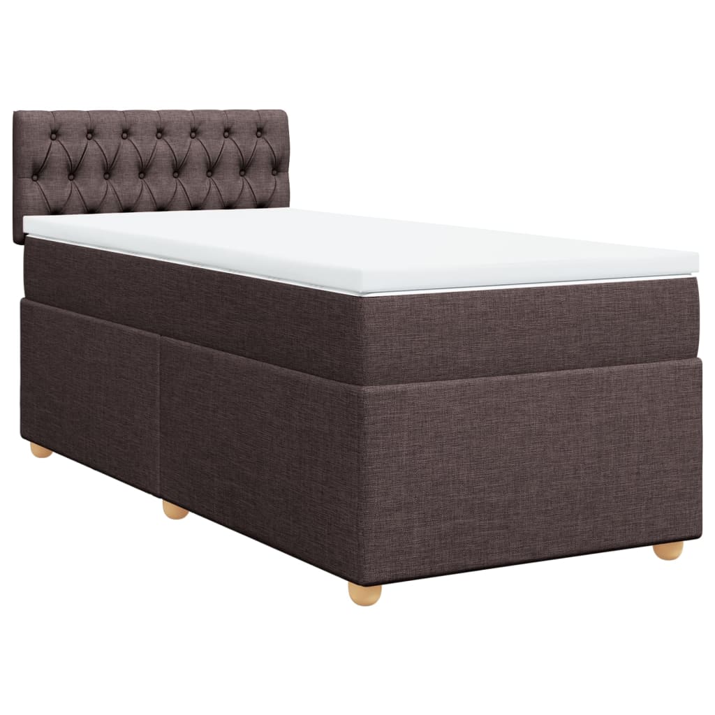 Giroletto a Molle con Materasso Marrone Scuro 90x190cm Tessuto | homemem39