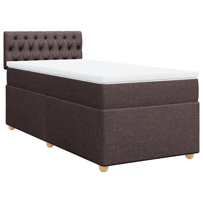 Giroletto a Molle con Materasso Marrone Scuro 90x190cm Tessuto | homemem39