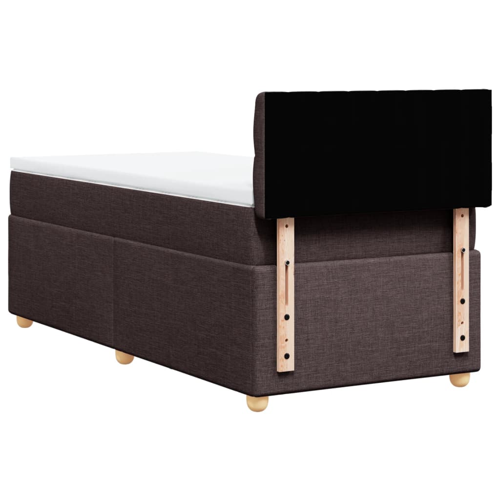 Giroletto a Molle con Materasso Marrone Scuro 90x190cm Tessuto | homemem39